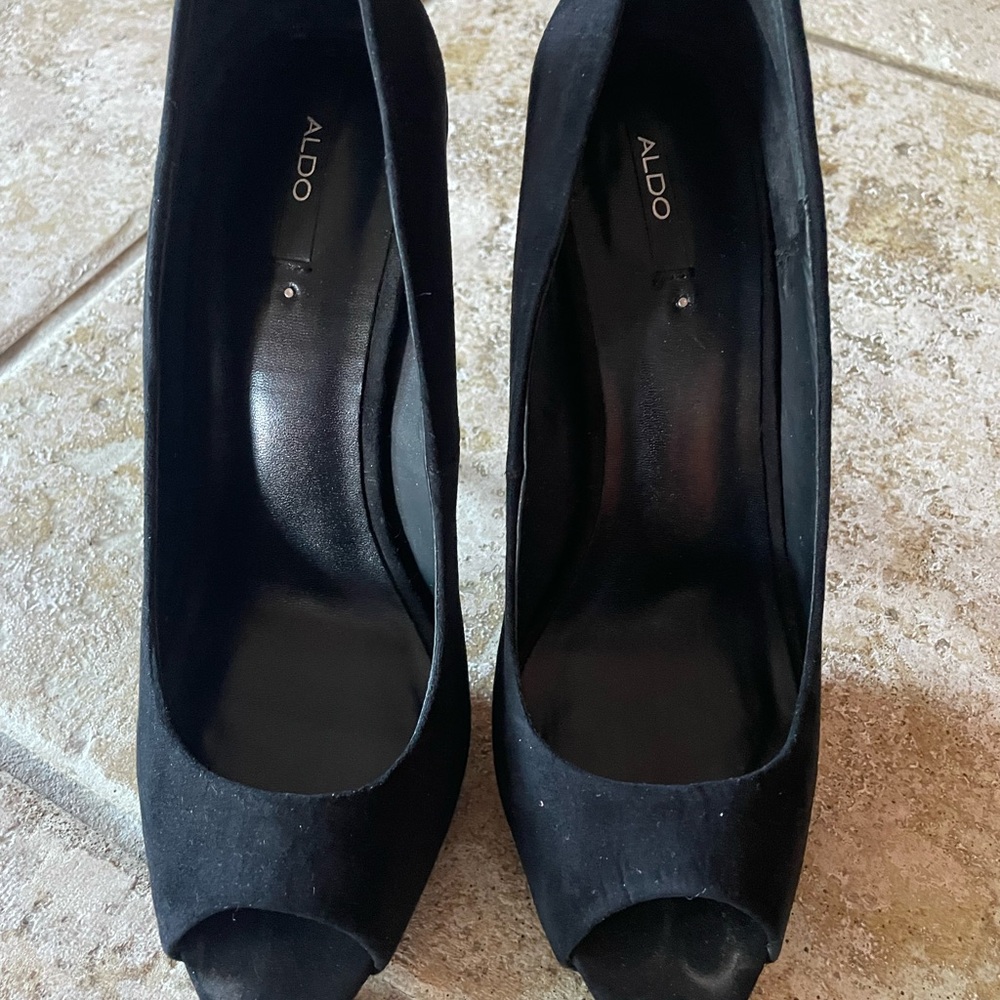 ALDO Classic Black Peep Toe Heels